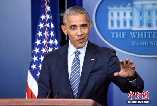 当地时间11月14日，美国总统奥巴马在白宫举行大选后首次记者会。图为奥巴马。<a target='_blank' href='http://www.chinanews.com/'></table>中新社</a>记者 张蔚然 摄