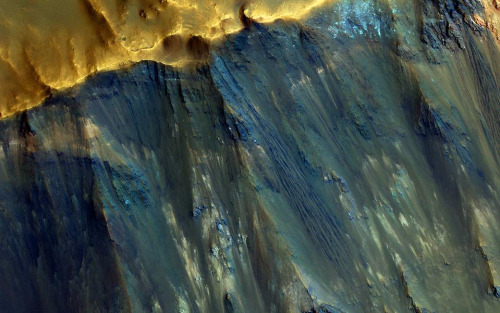 NASA拍摄火星冲击坑图像：色彩斑斓层次分明（图）