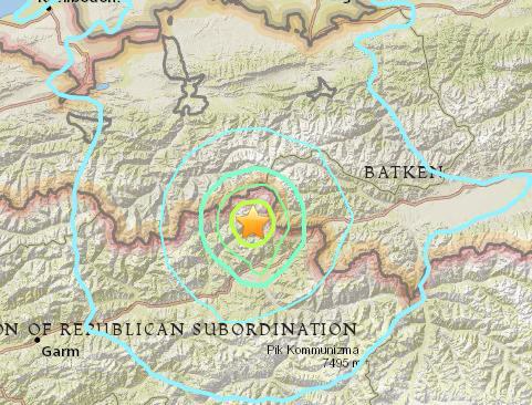 塔吉克斯坦北部5.8级地震相同地区不久前曾强震
