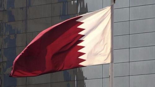 资料图：卡塔尔国旗。
