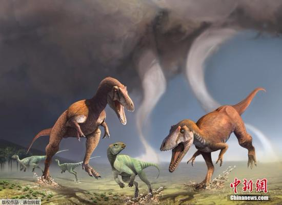 当地时间2016年7月13日，科研人员向公众介绍他们在阿根廷偶然找到的兽脚亚目恐龙化石，他们发现，这只恐龙拥有着不同于霸王龙的短小前肢。据了解，这只恐龙身高约为20英尺或更高，而它的前肢却只有2英尺长，并且每个前肢只有2根手指。