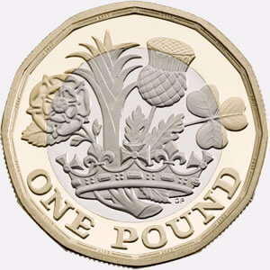 资料图：新版十二边形一英镑硬币。（图片来源：英国皇家铸币局）