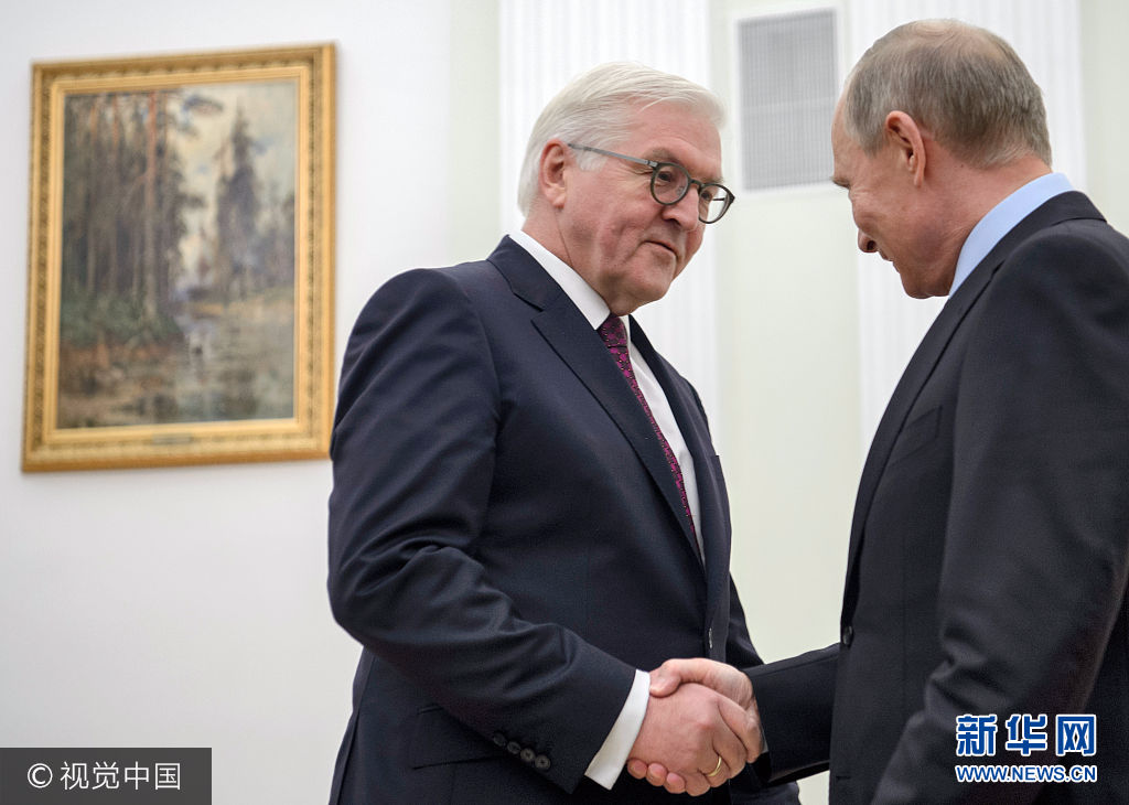 俄罗斯总统普京会见德国总统施泰因迈尔