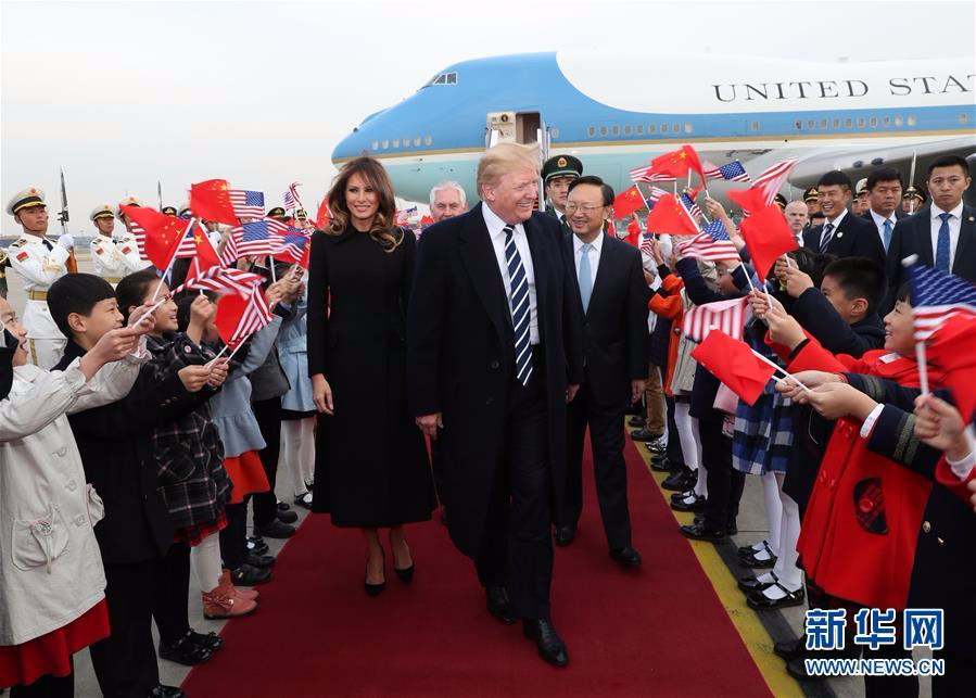 （XHDW）（2）美国总统特朗普抵达北京