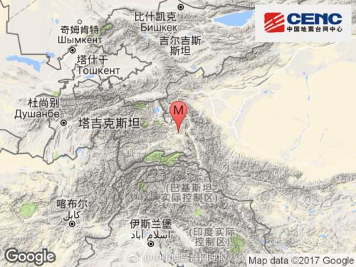 塔吉克斯坦发生3.1级地震震源深度177千米