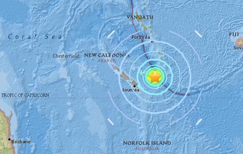 洛亚蒂群岛发生里氏7.0级地震震源深度10公里