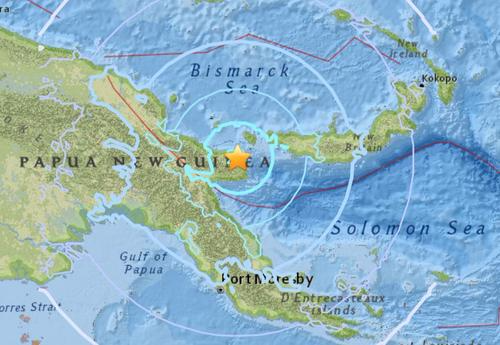 巴新沿海地区发生6.0级地震震源深度52.7公里