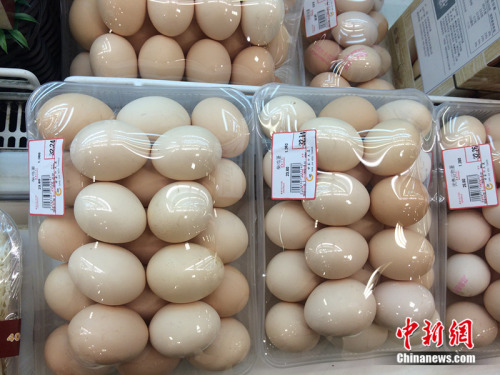 北京某大型超市销售的鸡蛋。<span target='_blank' href='http://www.chinanews.com/' ></div>中新网</span> 邱宇 摄