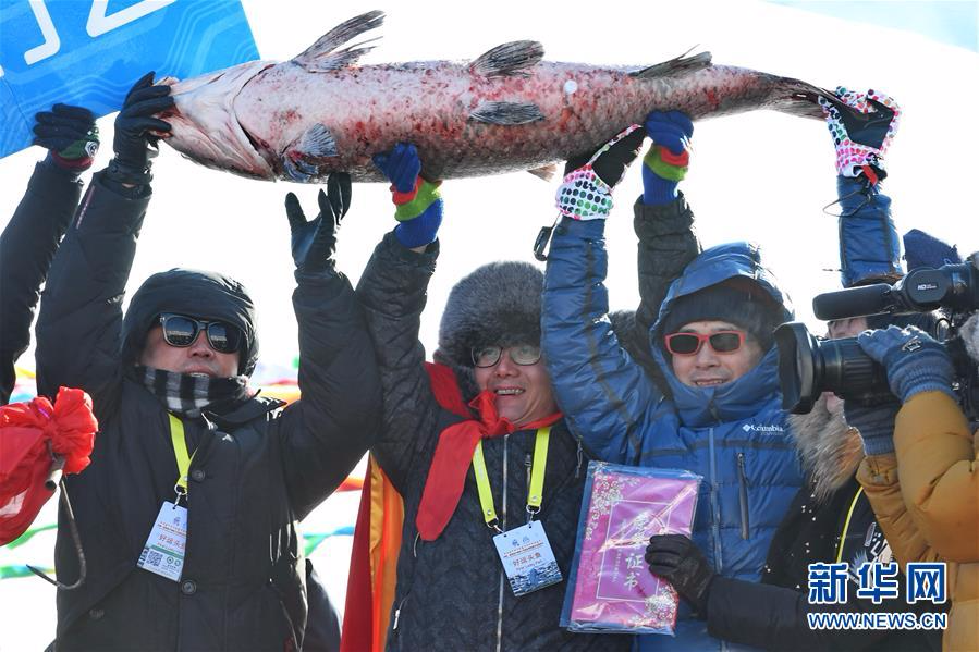 （社会）（3）吉林：查干湖冬捕头鱼拍出85万高价