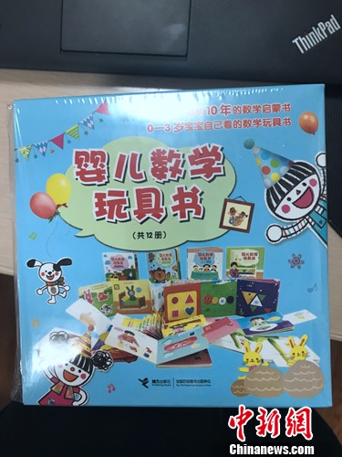 接力出版社出版的“婴儿数学玩具书”系列丛书。书封上也有“0~3岁宝宝自己看的数学玩具书”字样。接力出版社供图
