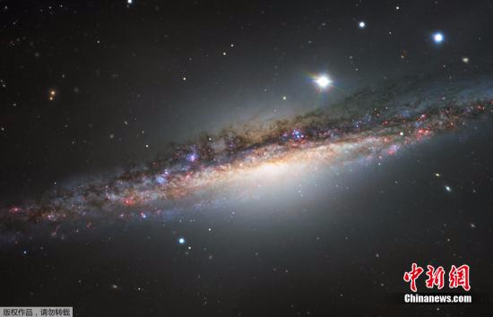 鲸鱼座NGC1055星系图像。资料图