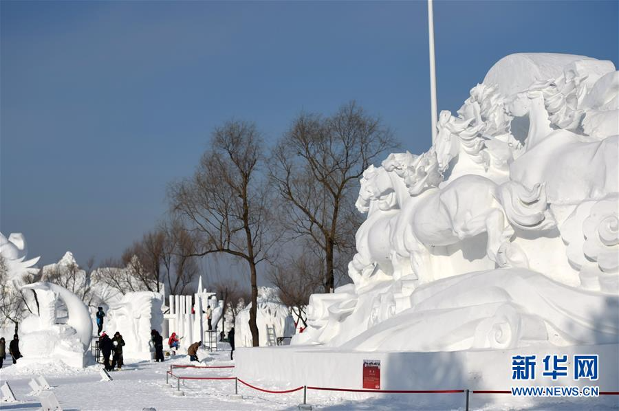 （文化）（3）国际雪雕比赛忙