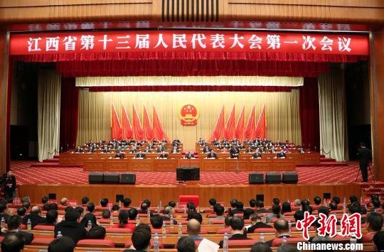 1月28日上午，江西省十三届人大一次会议举行第三次大会。　刘占昆 摄