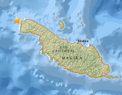 所罗门群岛附近海域发生6.7级地震无海啸预警